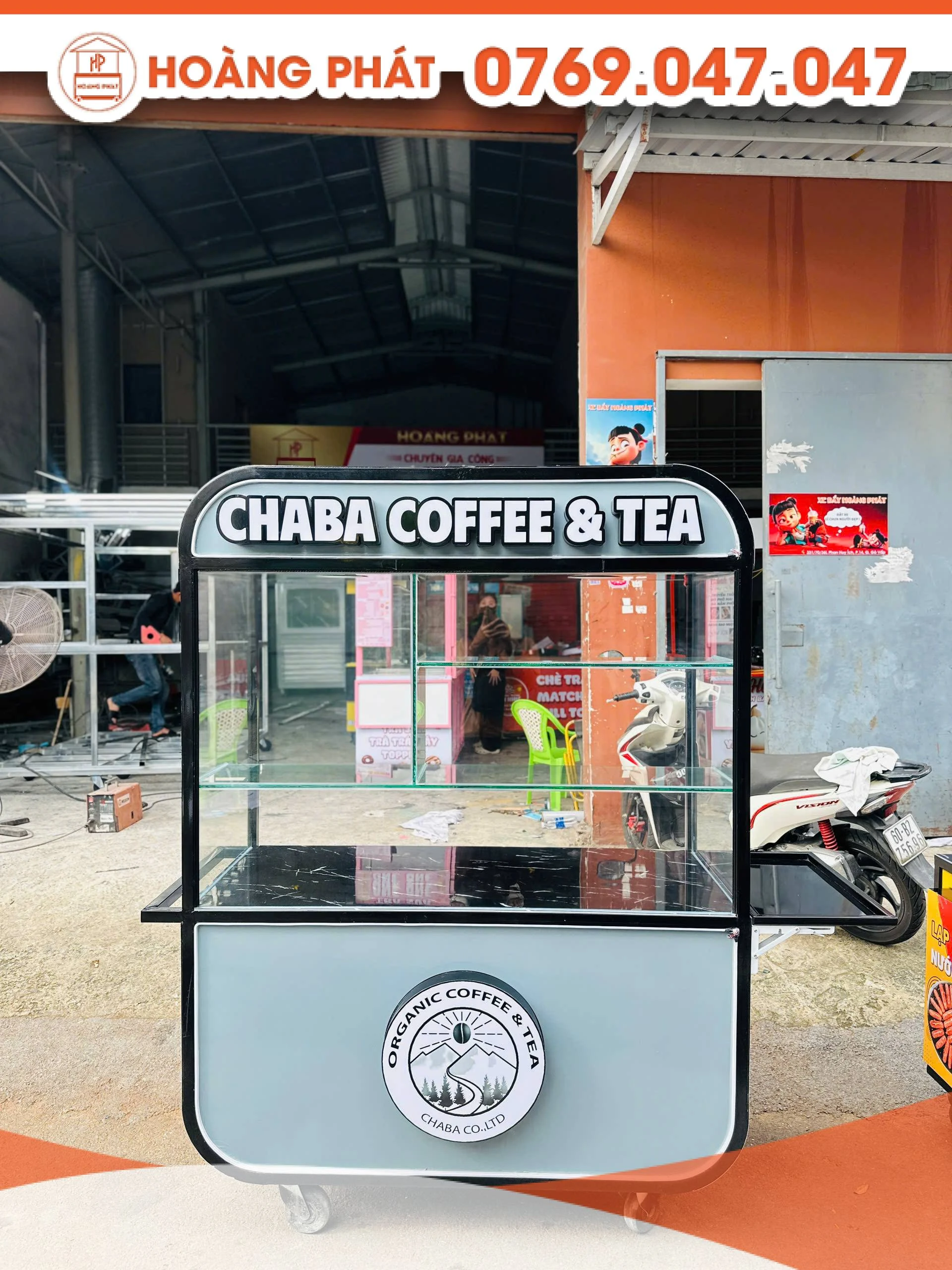 Xe bán trà và cafe 1m4 x 60 x 2m XCF1045