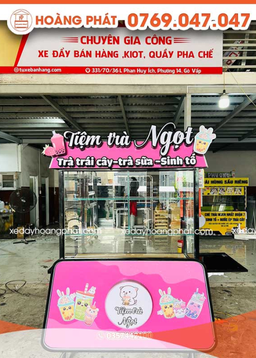 Xe Trà Sữa, Sinh Tố, Trà 1m2 x 60 x 2m X193