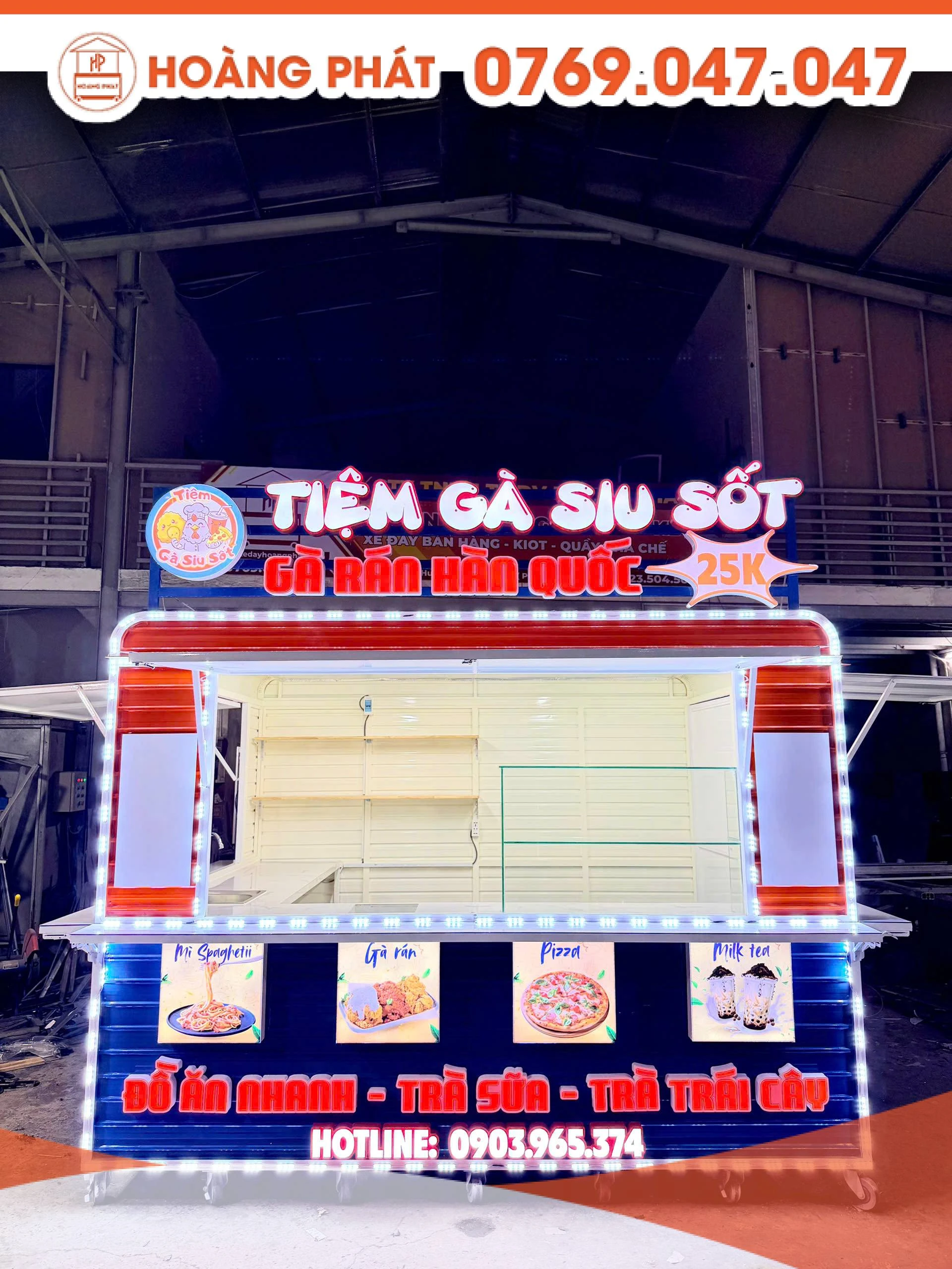 Kiot bán hàng gà rán 2m2 x 3m x 2m K1167