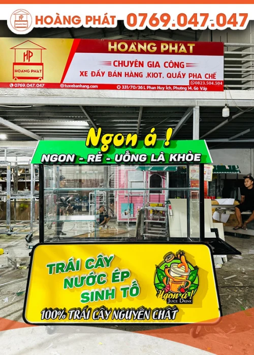 Xe trái cây nước ép, sinh tố 1m6 x 60 x 2m XST611