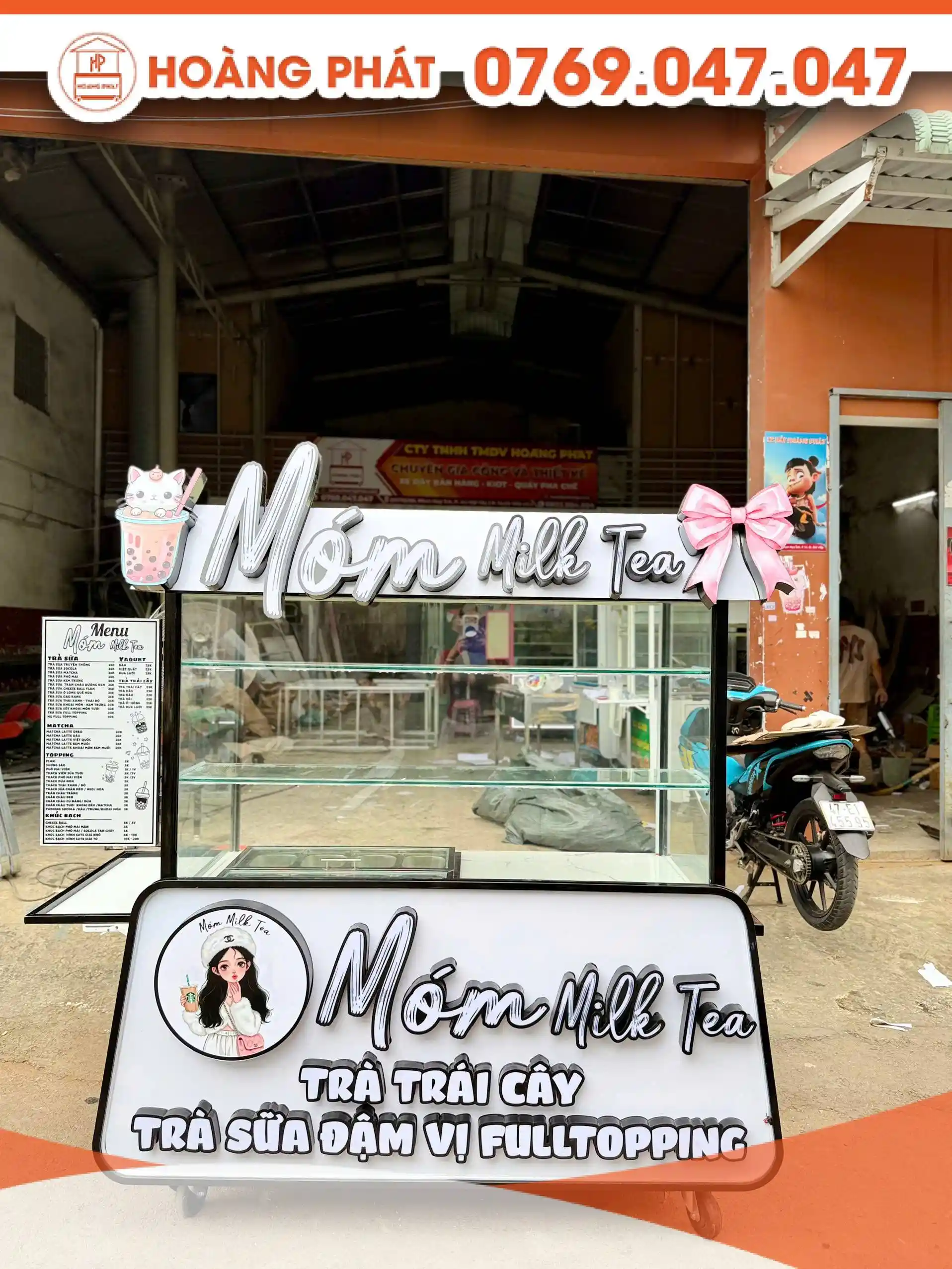 Xe trà sữa Milktea 1m5 x 60 x 2m XTS1189