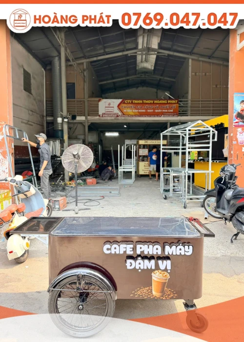 Xe đẩy bán hàng cafe lưu động 1m4 x 60 x 2m XCF1282