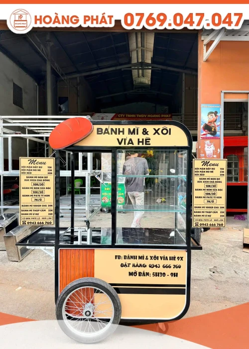 Xe bánh mì, xôi vỉa hè 1m2 x 60 x 2m XBM1191