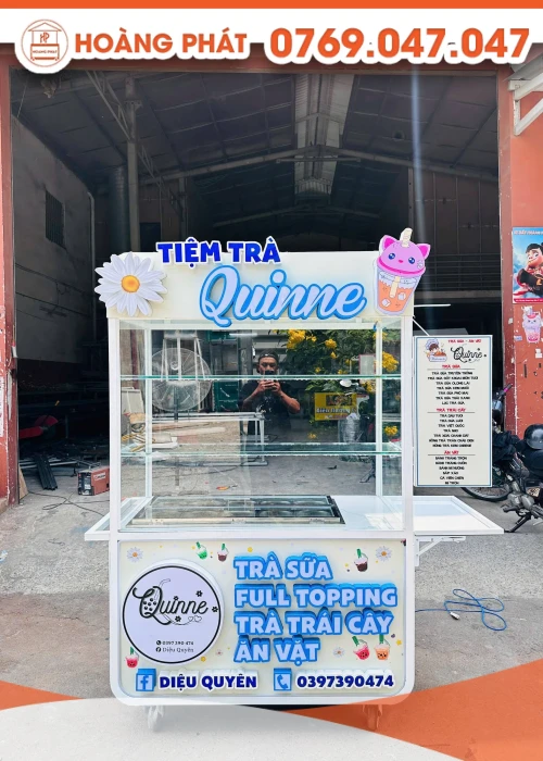 Xe đẩy bán hàng trà 1m2 x 60 x 2m XTS1234