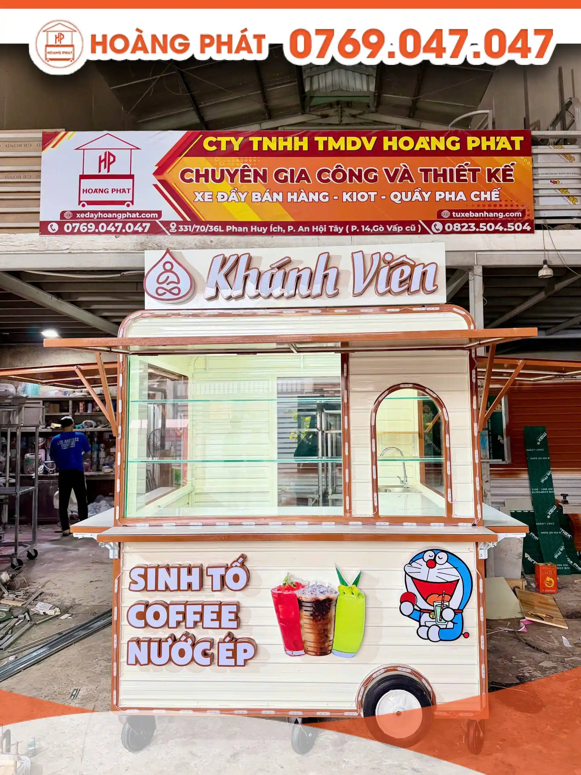 Kiot bán hàng nước giải khát 1m8 x 1m6 x 2m K1194