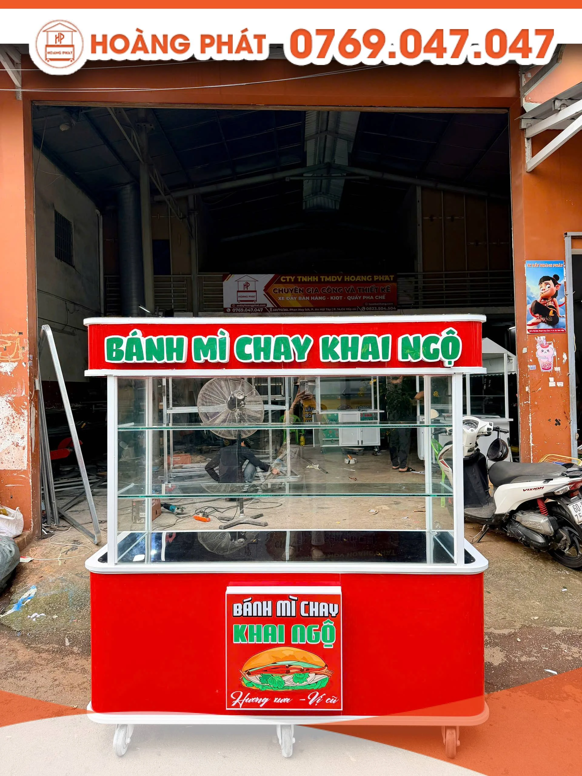 Xe bánh mì chay 1m8 x 60 x 2m XBM1143