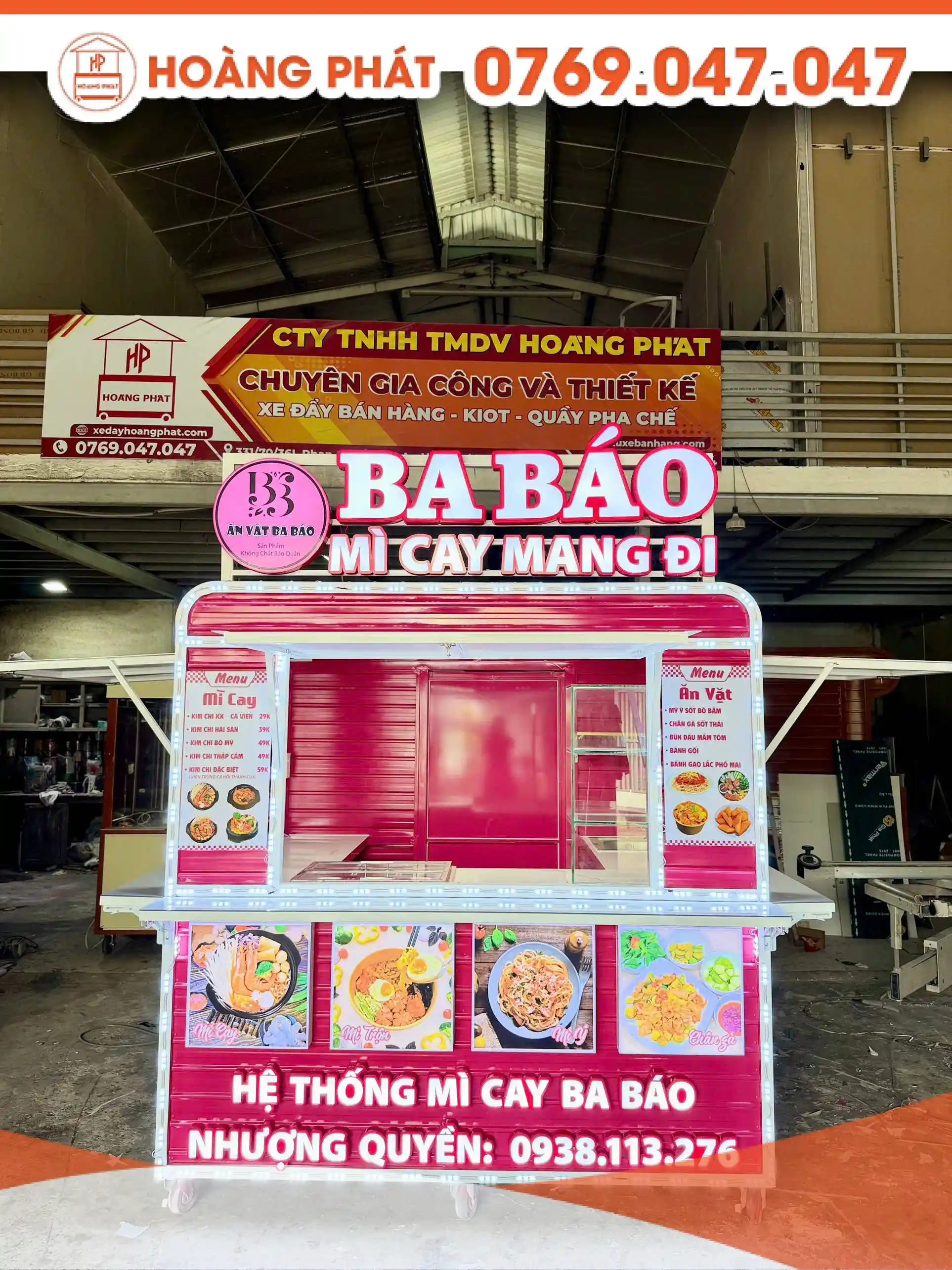 Kiot bán mì cay 2m x 1m5 x 2m K1197