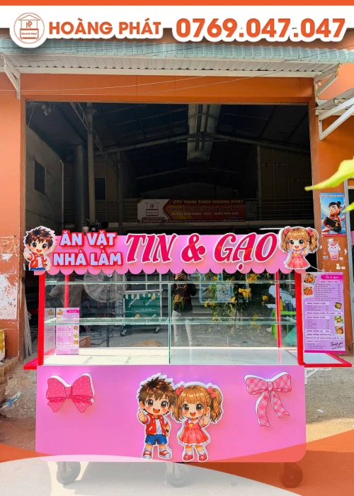 Xe bán hàng ăn vặt 2m x 60 x 2m XBH1238
