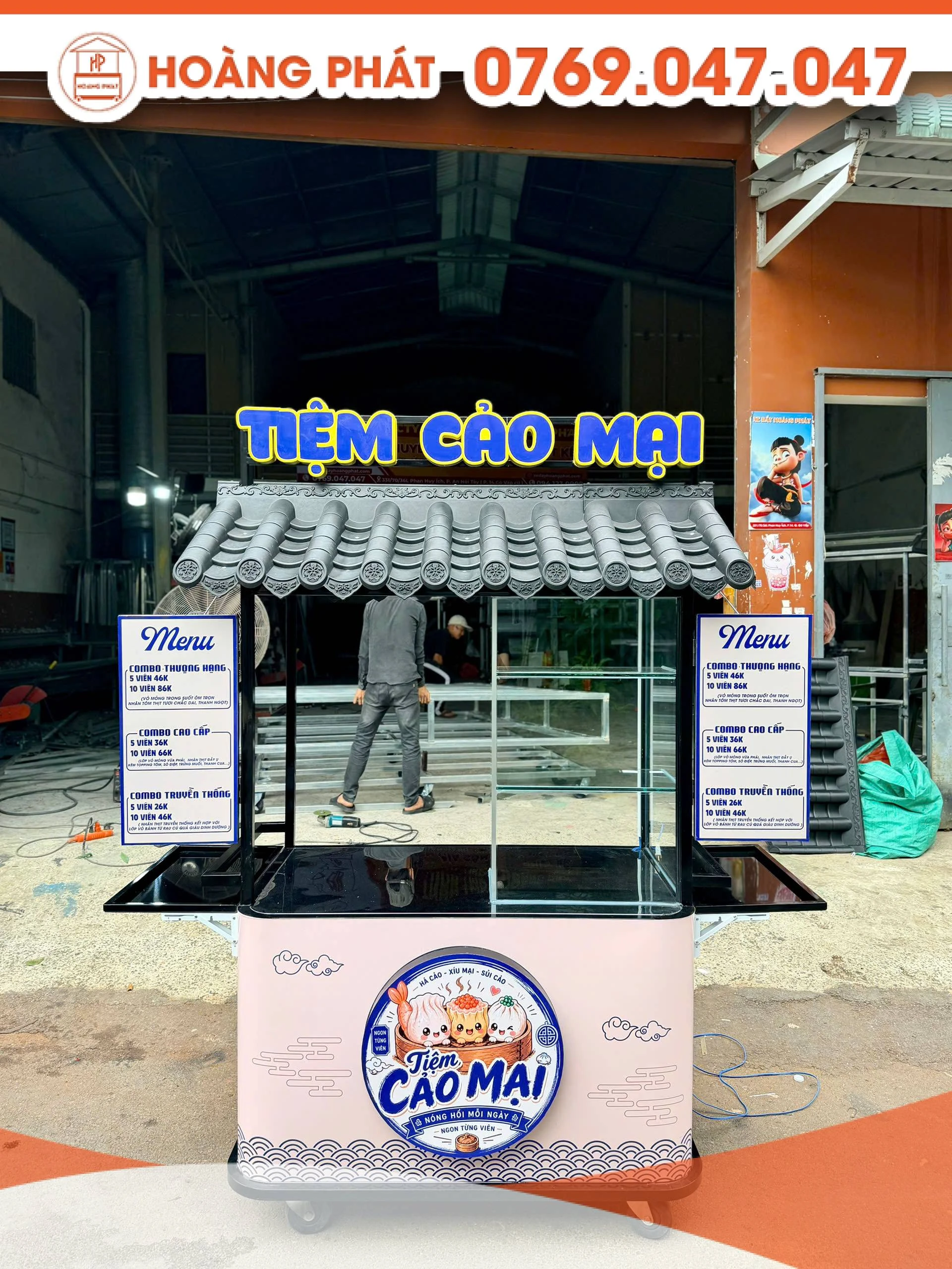 Tủ xe bán hàng 1m2 x 60 x 2m XBH1315