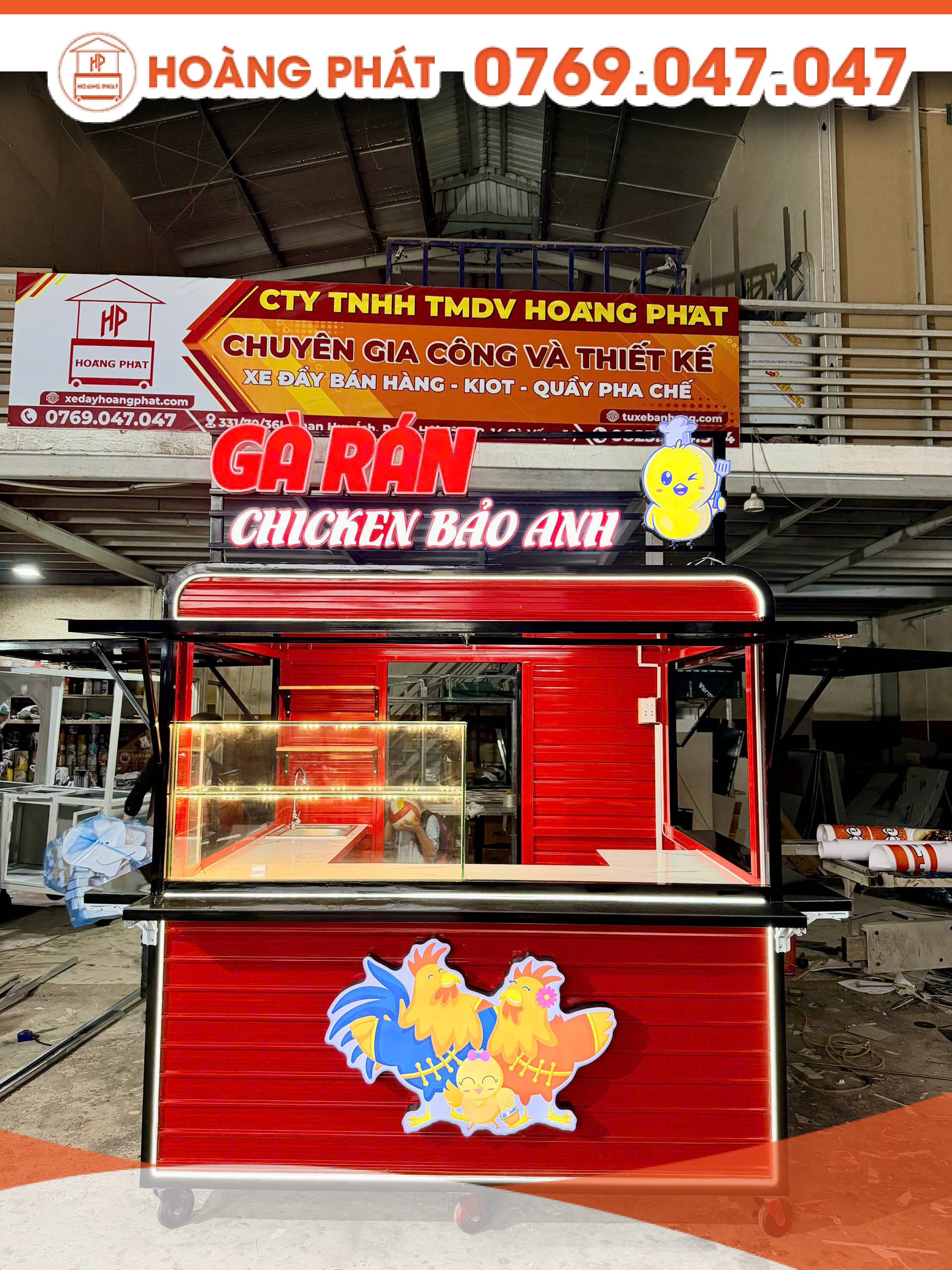 Kiot bán gà rán khoai tây 2m x 1m8 x 2m K1150