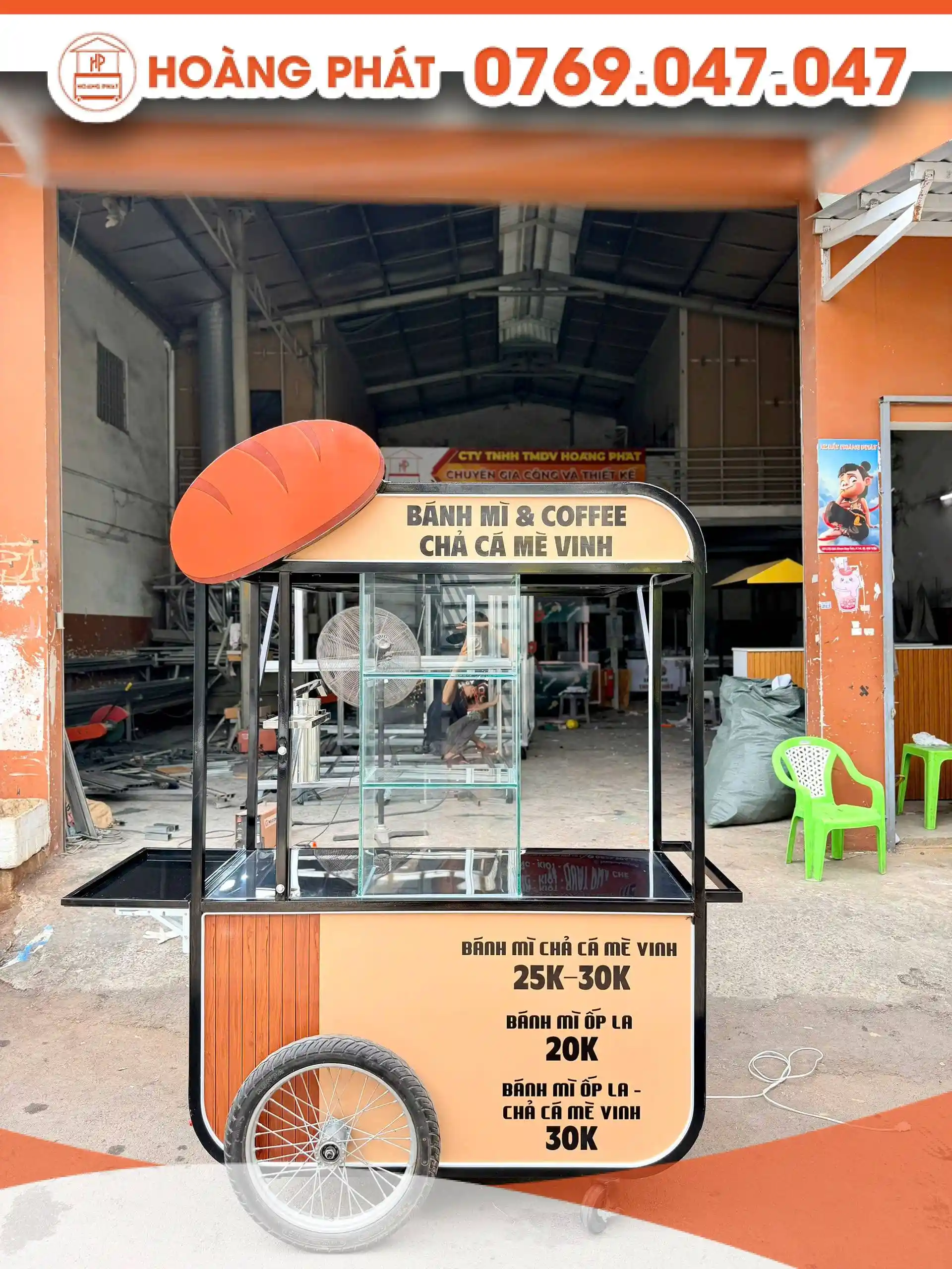 Tủ xe bánh mì 1m4 x 60 x 2m XBM1204
