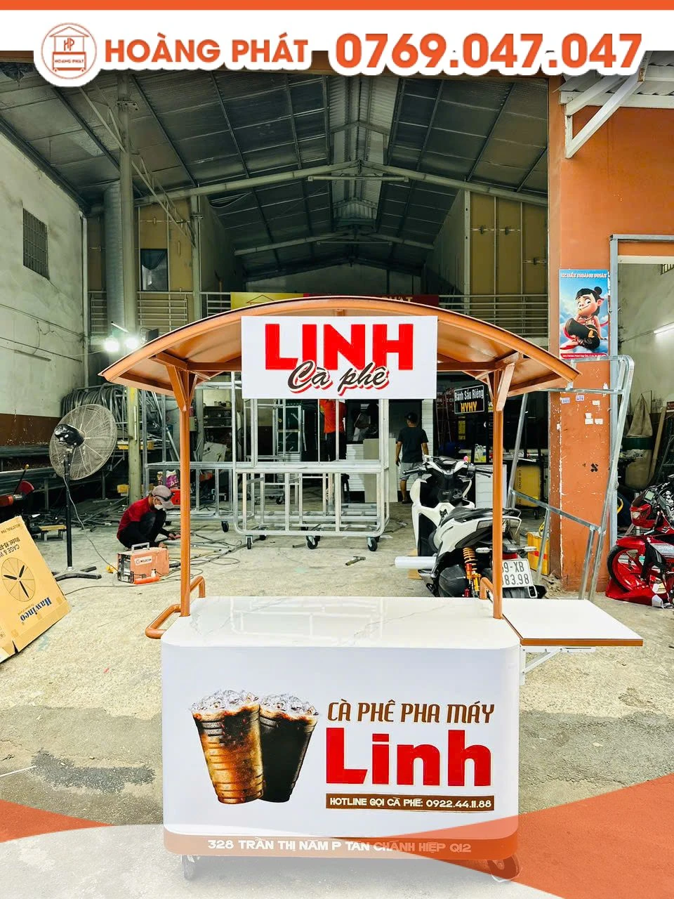 Xe Bán Cà Phê Mang Đi 1m2 x 60 x 2m XCF1001