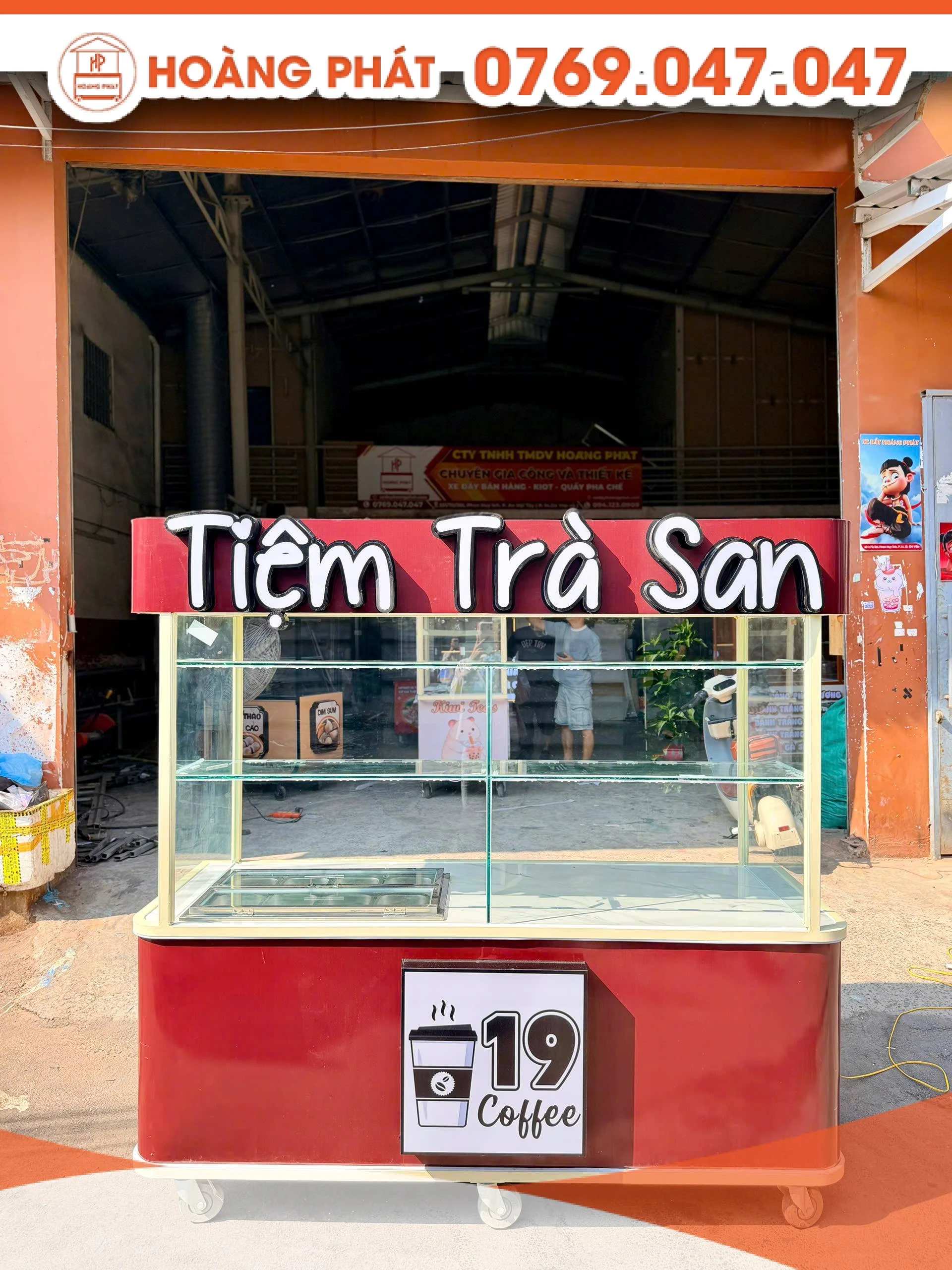 Tủ xe bán trà, nước uống 1m8 x 60 x 2m XTS1302