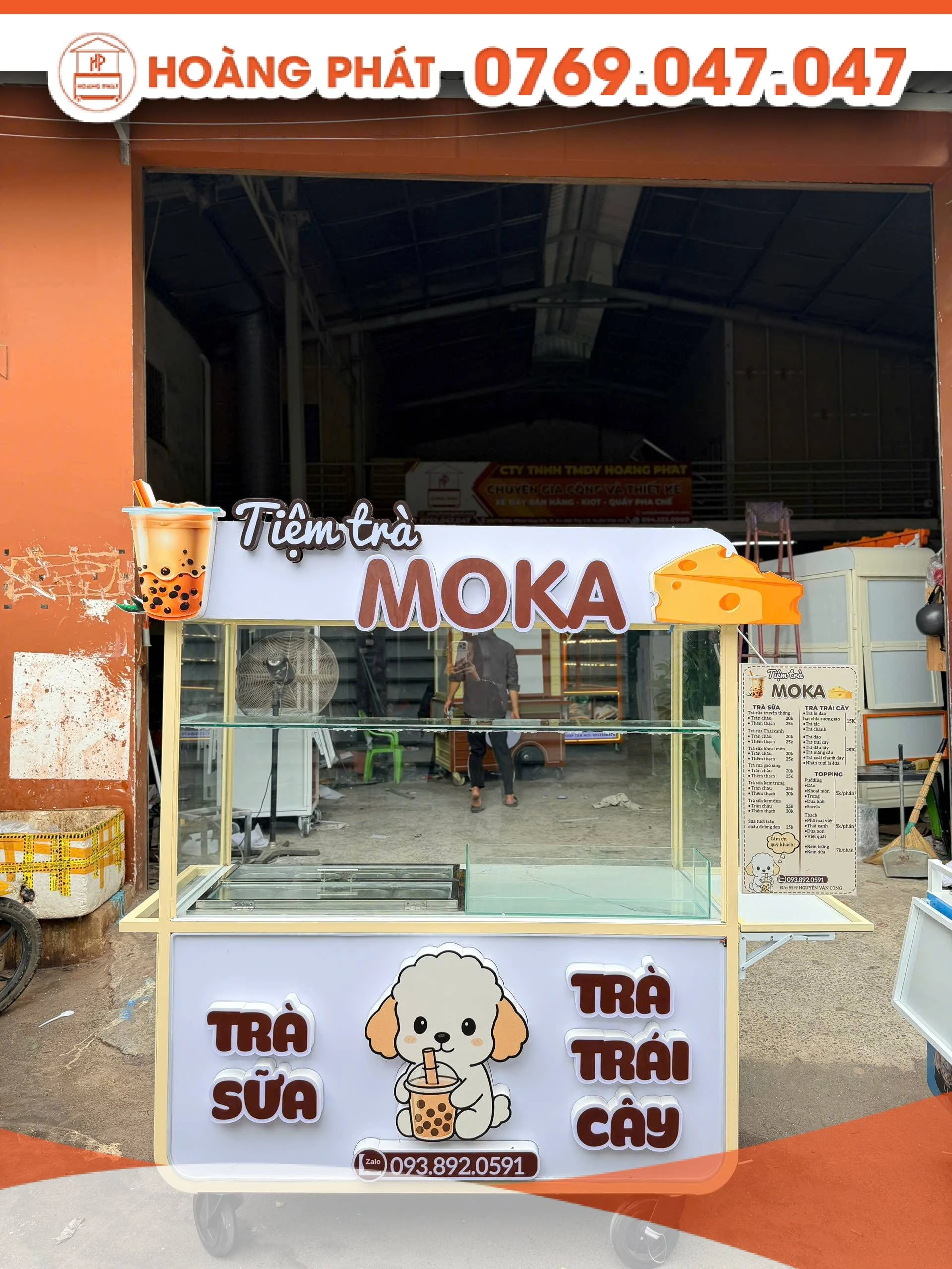 Xe trà sữa trà trái cây 1m5 x 60 x 2m XTS1303
