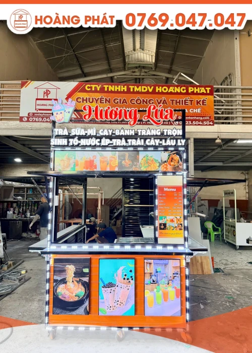 Kiot bán trà sữa mì cay 1m6 x 2m2 x 2m K1261