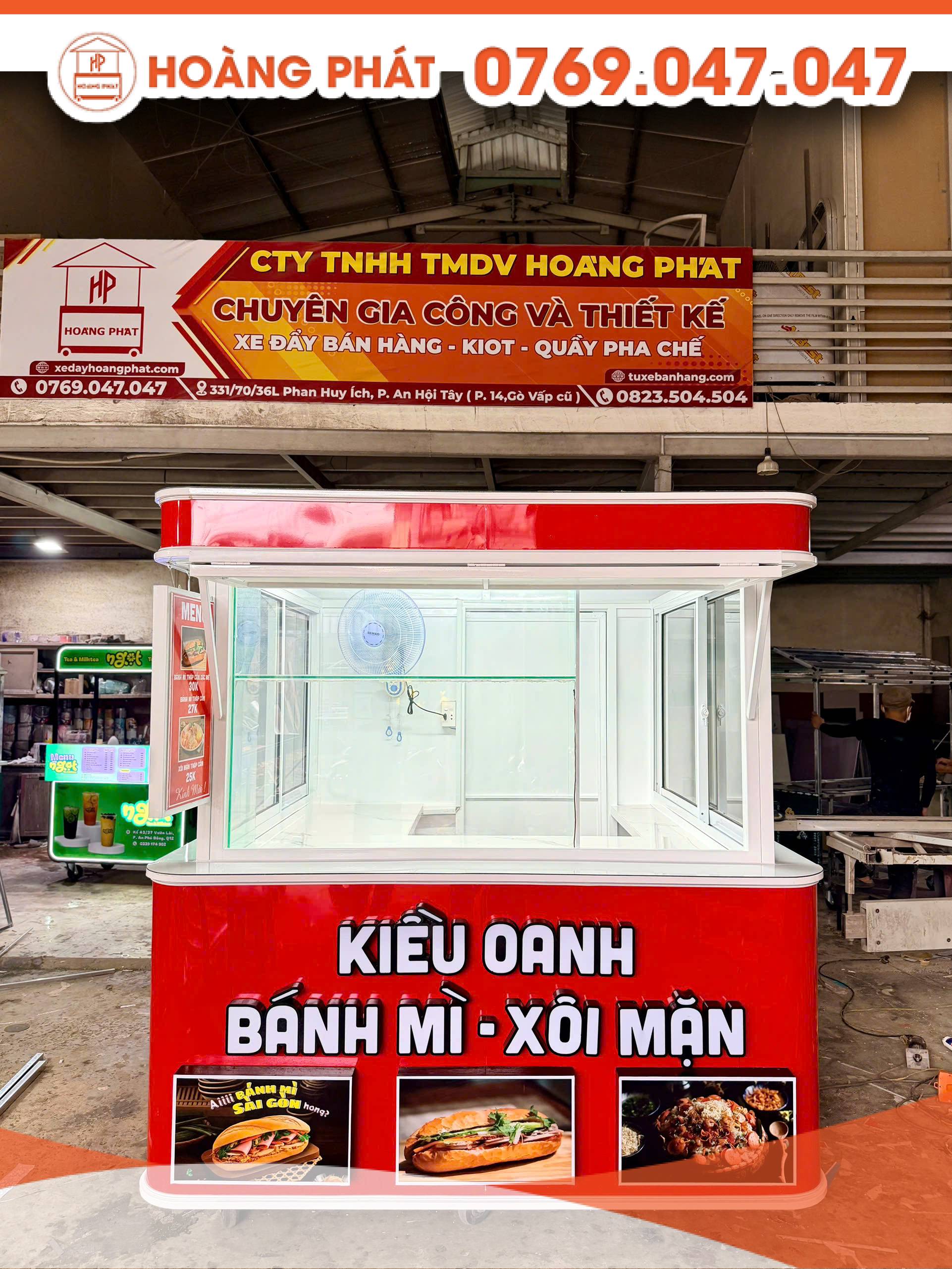 Kiot bán hàng xôi mặn bánh mì 2m x 1m7 x 2m K1160
