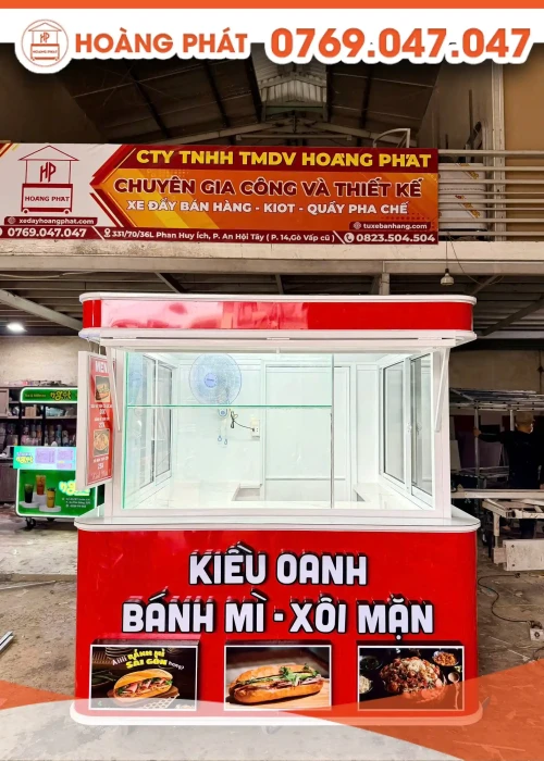 Kiot bán bánh mì xôi mặn 2m x 1m7 x 2m K1180