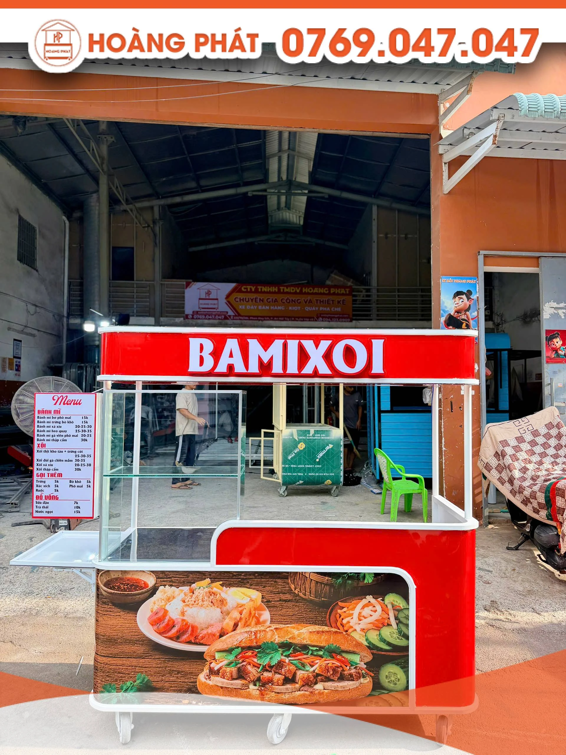 Xe bánh mỳ xôi 1m8 x 60 x 2m XBM1308