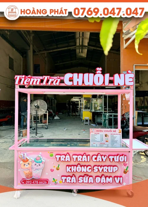 Tủ xe bán hàng trà trái cây 2m x 60 x 2m XCF1270