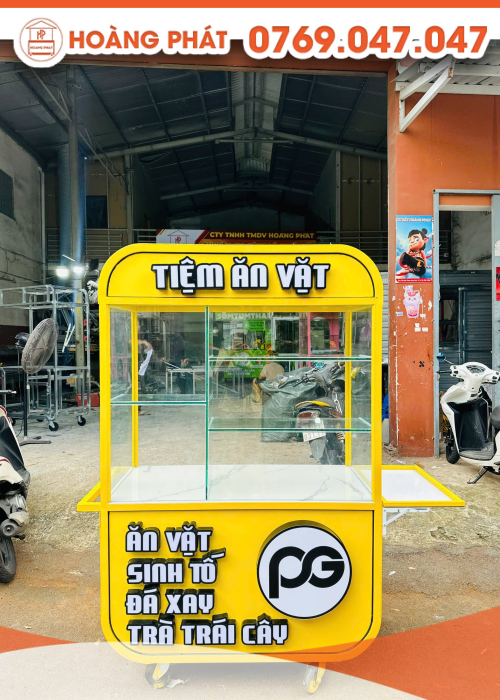 Xe bán hàng sinh tố nước ép 1m2 x 60 x 2m XST1095